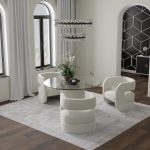 Prasad Modern Abstract, Ivory/Taupe/Silver