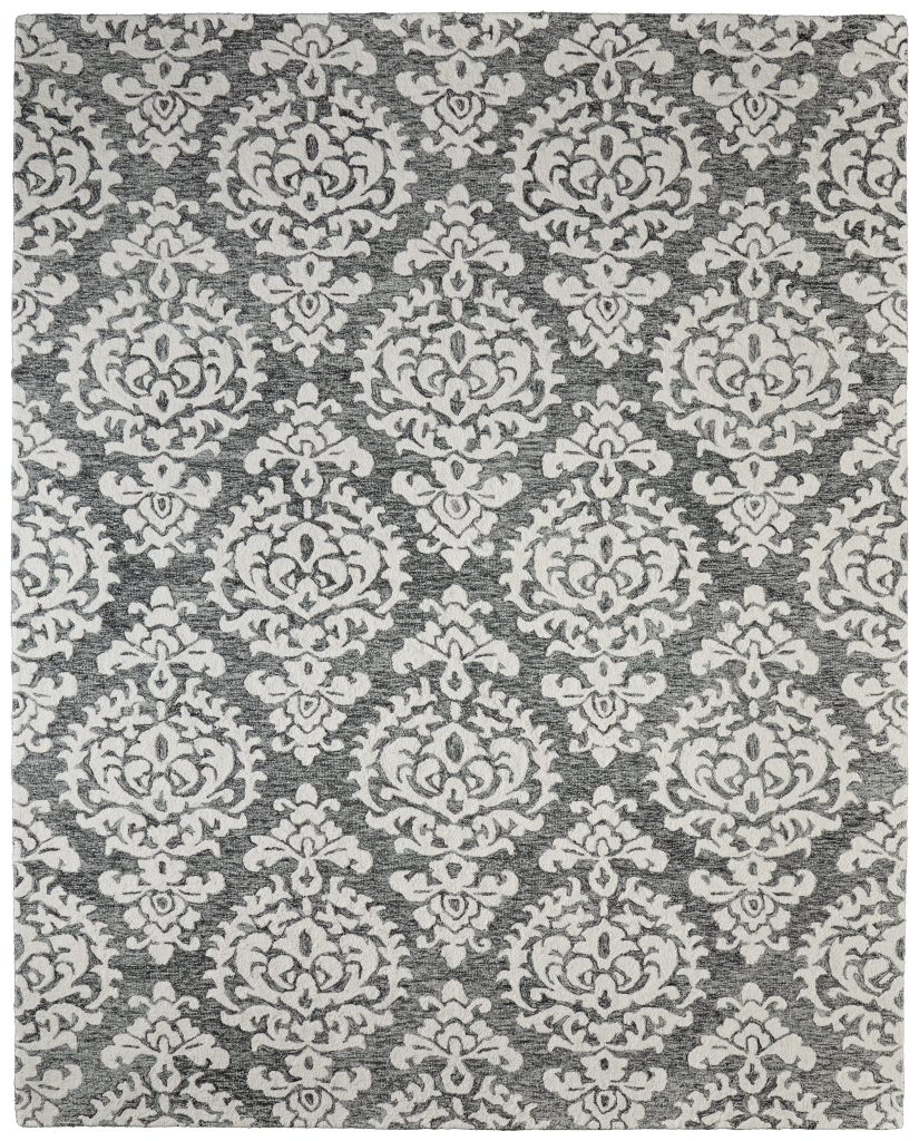 Belfort Traditional Floral & Botanical, Gray/Ivory/Black