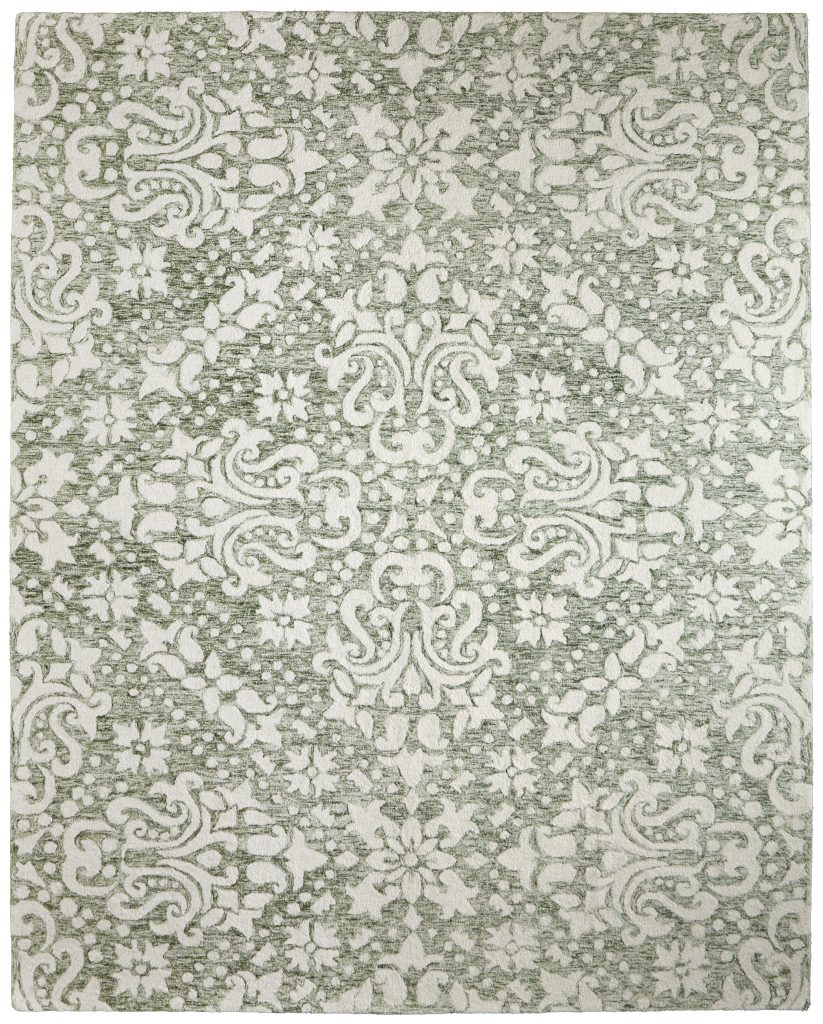 Belfort Traditional Floral & Botanical, Ivory/Green