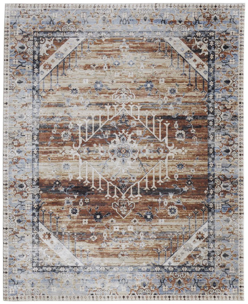 Melrose Transitional Distressed, Ivory/Red/Blue