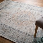 Caldwell Transitional Medallion, Ivory/Blue/Orange