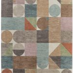 Eden Modern Color Block, Ivory/Brown/Blue