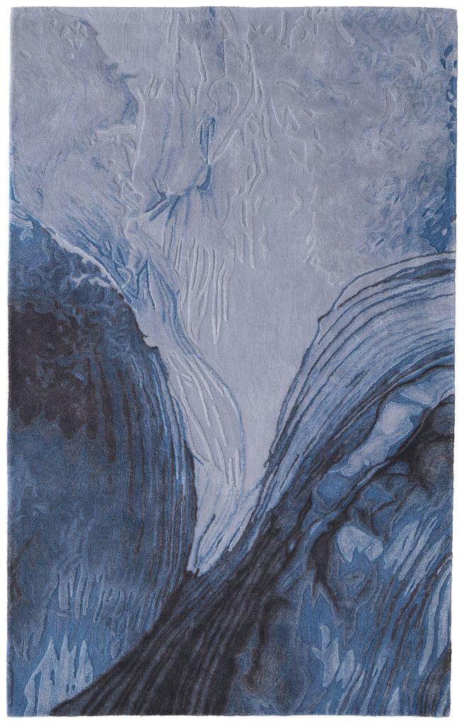 Kawai Modern Abstract, Blue/Black/Gray