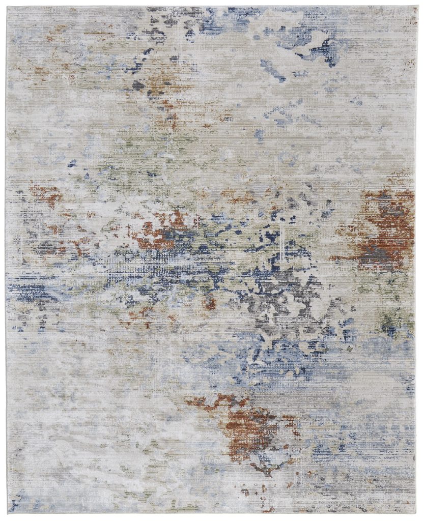 Sonora Modern Abstract, Ivory/Blue/Red