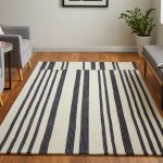 Maguire Transitional Abstract, Ivory/Black