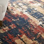 Pearson Modern Abstract, Blue/Red/Tan