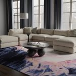 Kawai Modern Abstract, Pink/Blue/Ivory