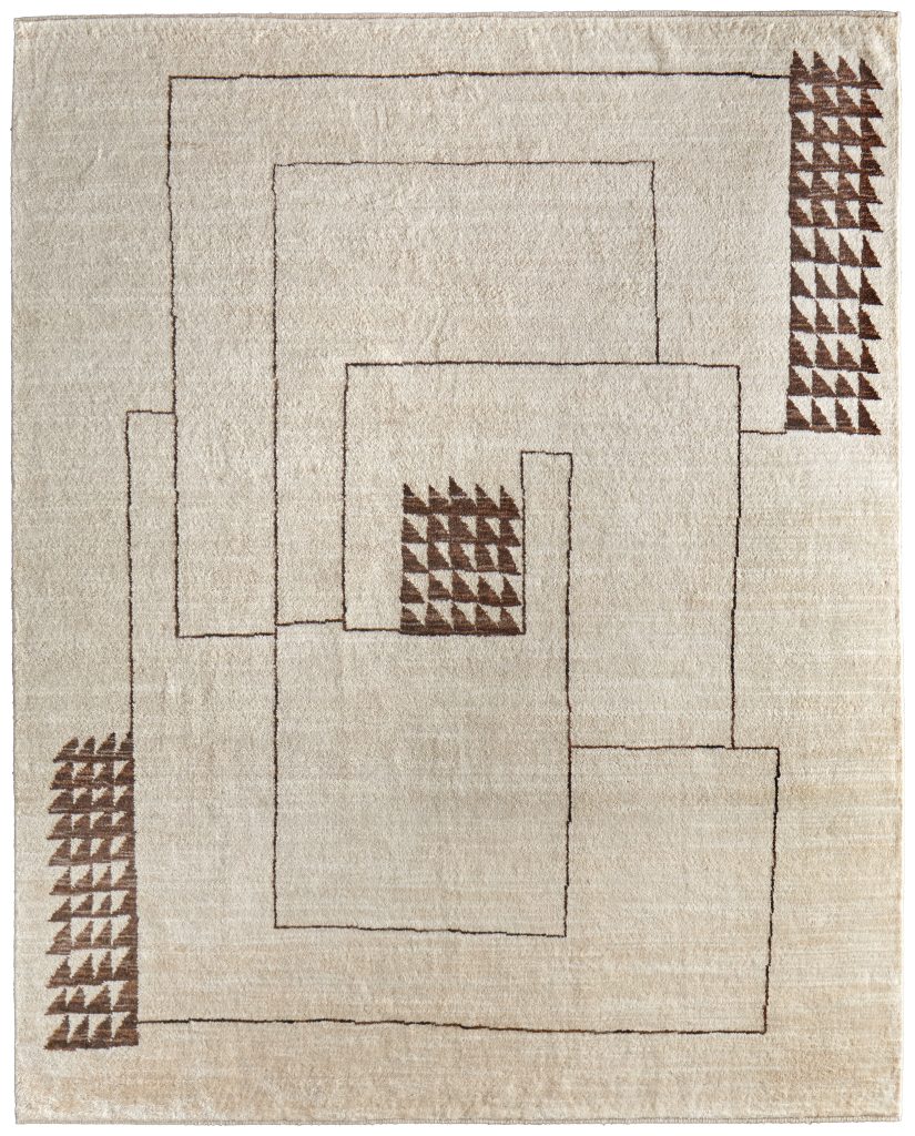 Agape Modern Abstract, Ivory/Brown