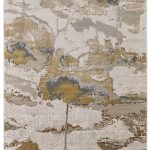 Aura Modern Watercolor, Gray/Ivory/Gold