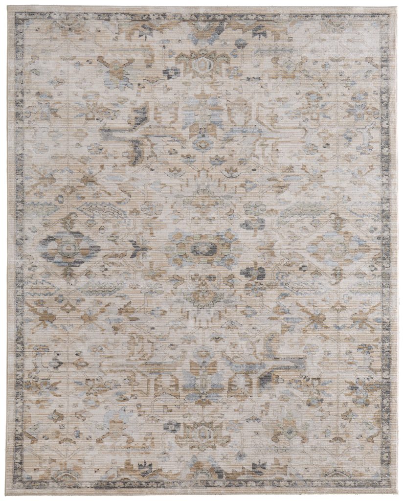 Augustine Traditional Floral & Botanical, Ivory/Tan/Blue