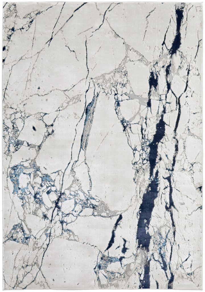 Indio Modern Abstract, Ivory/Blue/Black