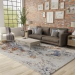 Gilmore Modern Abstract, Ivory/Blue/Orange