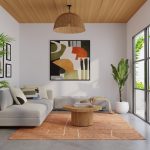 Agape Modern Abstract, Orange/White