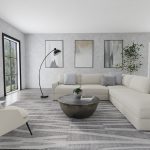 Peconic Modern Abstract, Gray/Ivory