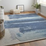Anya Transitional Abstract, Blue/Ivory