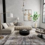 Skyview Modern Abstract, Gray/Taupe/Ivory