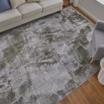 Cadiz Modern Ikat, Gray/Green/Silver