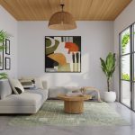 Agape Modern Abstract, Green/Ivory