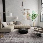 Skyview Modern Abstract, Gray/Black/Taupe