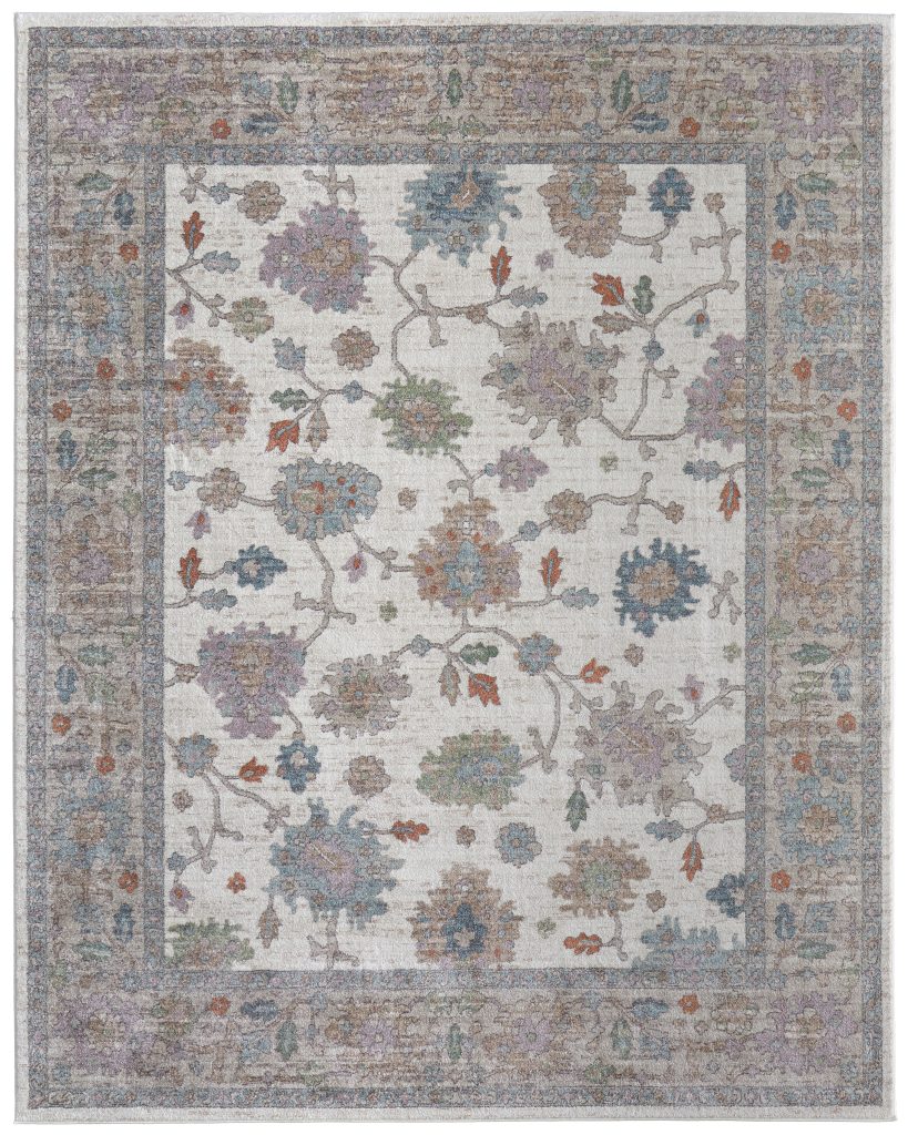 Dartmouth Transitional Floral & Botanical, Ivory/Brown/Blue