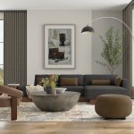 Braden Modern Abstract, Gray/Orange/Tan