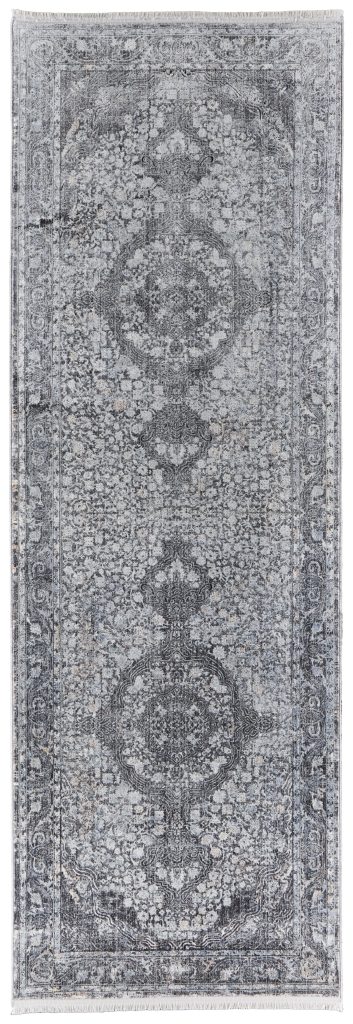 Sarrant Transitional Medallion, Gray/Silver/Ivory