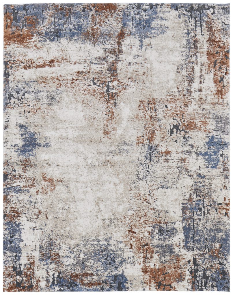 Gilmore Modern Distressed, Ivory/Blue/Taupe