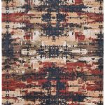 Pearson Modern Abstract, Blue/Red/Tan