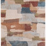 Pearson Modern Abstract, Blue/Ivory/Orange