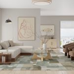 Kendall Modern Abstract, Green/Brown/Ivory