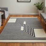 Maguire Transitional Abstract, Gray/Ivory/Black