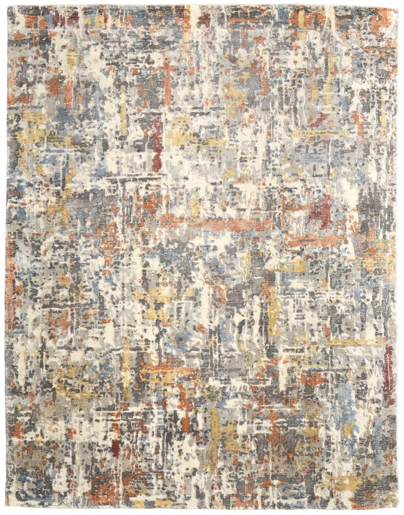 Braden Modern Abstract, Gray/Orange/Tan