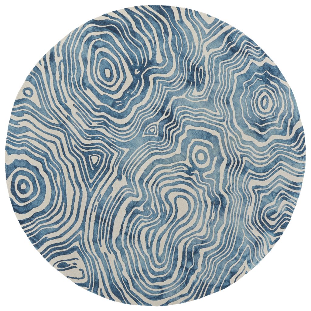 Lorrain Modern Abstract, Blue/Ivory