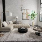 Skyview Modern Abstract, Gray/Ivory/Taupe