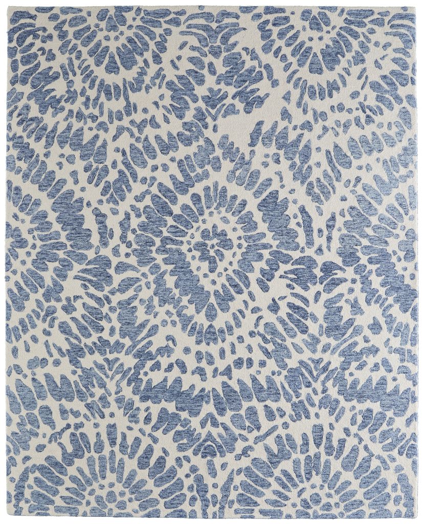 Wallace Modern Abstract, Blue/Ivory