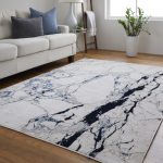 Indio Modern Abstract, Ivory/Blue/Black