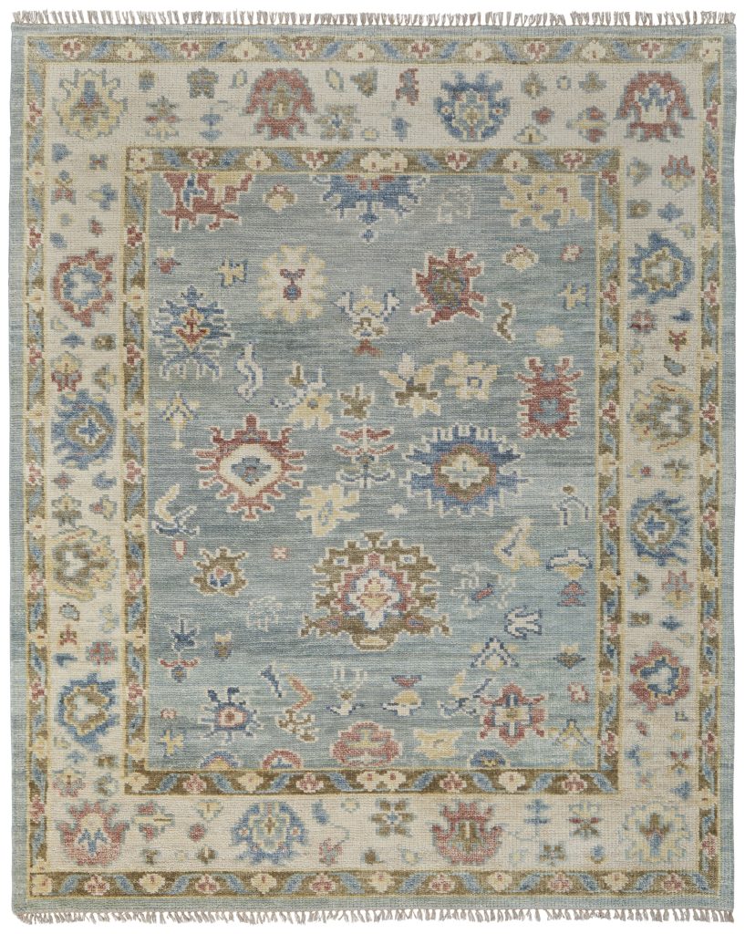 Fillmore Transitional Floral & Botanical, Blue/Ivory/Yellow