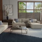 Katya Modern Geometric, Taupe/Blue/Tan