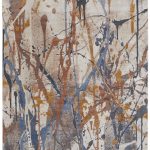 Gilmore Modern Watercolor, Blue/Orange/Gray