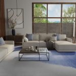 Katya Modern Geometric, Blue/Gray