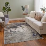 Mandana Modern Abstract, Ivory/Taupe/Blue