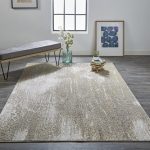 Aura Modern Abstract, Ivory/Gray/Gold
