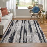 Micah Modern Abstract, Black/Silver/Gray