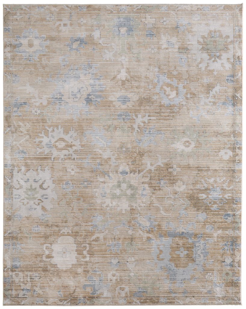 Augustine Traditional Floral & Botanical, Tan/Blue/Ivory