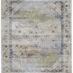 Melrose Transitional Distressed, Ivory/Green/Blue