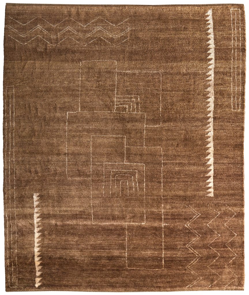 Agape Modern Abstract, Brown/Ivory