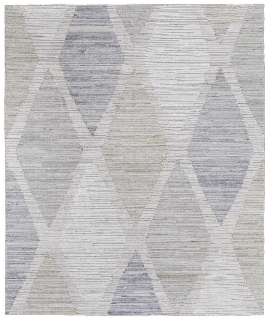 Elias Modern Diamond, Ivory/Blue/Brown