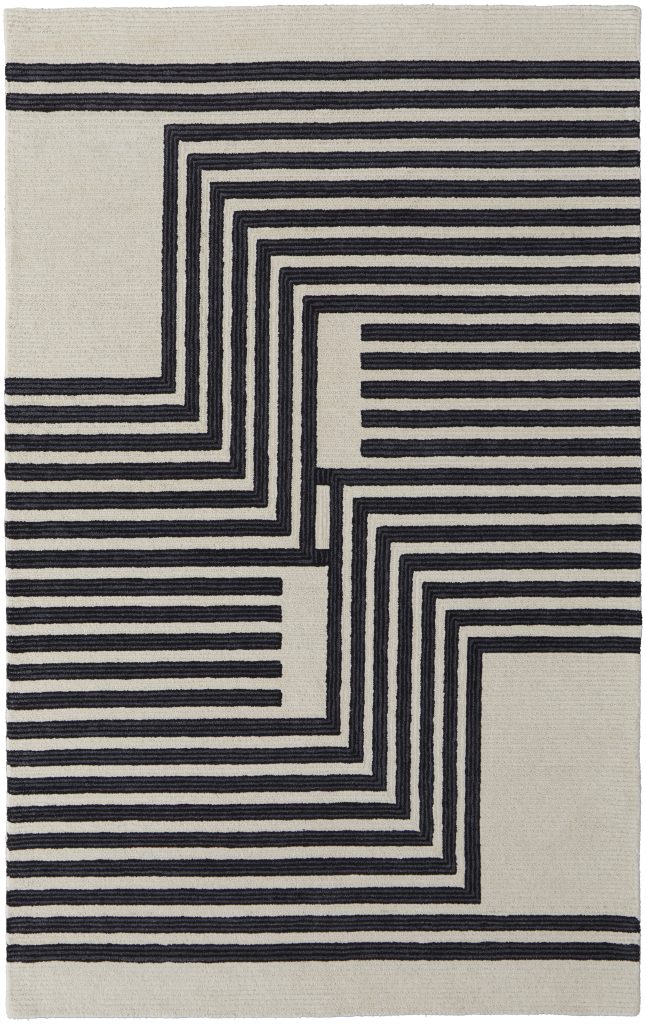 Maguire Transitional Abstract, Gray/Ivory/Black