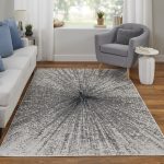 Micah Modern Abstract, Ivory/Gray/Blue