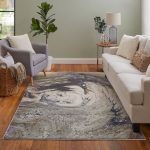Mandana Modern Abstract, Ivory/Taupe/Blue